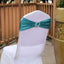 5 Pack Metallic Spandex Chair Sashes Peacock Teal - Stretch Fit Chair Bands With Round Diamond Buckles