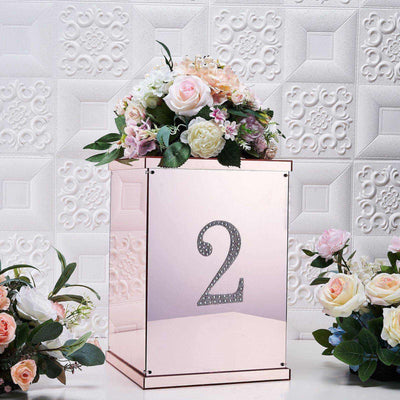 Decorative Rhinestone Number "2" Stickers, Glitter Adhesive Craft Numbers Silver DIY Sparkle Embellishments 6"