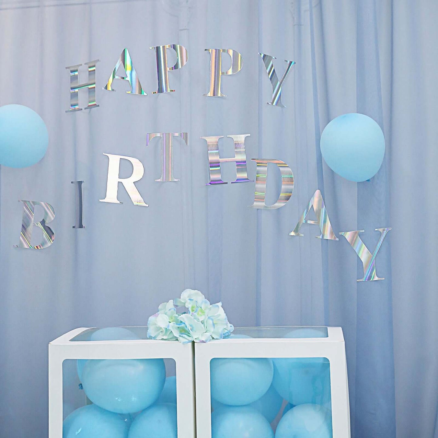 4 Pack 5" Iridescent Alphabet Stickers Banner, Customizable Stick on Letters - M