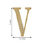 Decorative Rhinestone Alphabet "V" Letter Stickers, Glitter Adhesive Craft Letters Gold DIY Sparkle Embellishments 4"