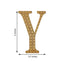 Decorative Rhinestone Alphabet "Y" Letter Stickers, Glitter Adhesive Craft Letters Gold DIY Sparkle Embellishments 6"