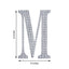 Decorative Rhinestone Alphabet "M" Letter Stickers, Glitter Adhesive Craft Letters Silver DIY Sparkle Embellishments 8"