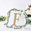 Decorative Rhinestone Alphabet "F" Letter Stickers, Glitter Adhesive Craft Letters Gold DIY Sparkle Embellishments 8"