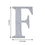 Decorative Rhinestone Alphabet "F" Letter Stickers, Glitter Adhesive Craft Letters Silver DIY Sparkle Embellishments 6"