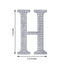Decorative Rhinestone Alphabet "H" Letter Stickers, Glitter Adhesive Craft Letters Silver DIY Sparkle Embellishments 4"