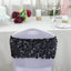 5 Pack Big Payette Sequin 13"x10" Chair Sash Bands Black - Stylish Glittering Decor for Weddings & Gatherings