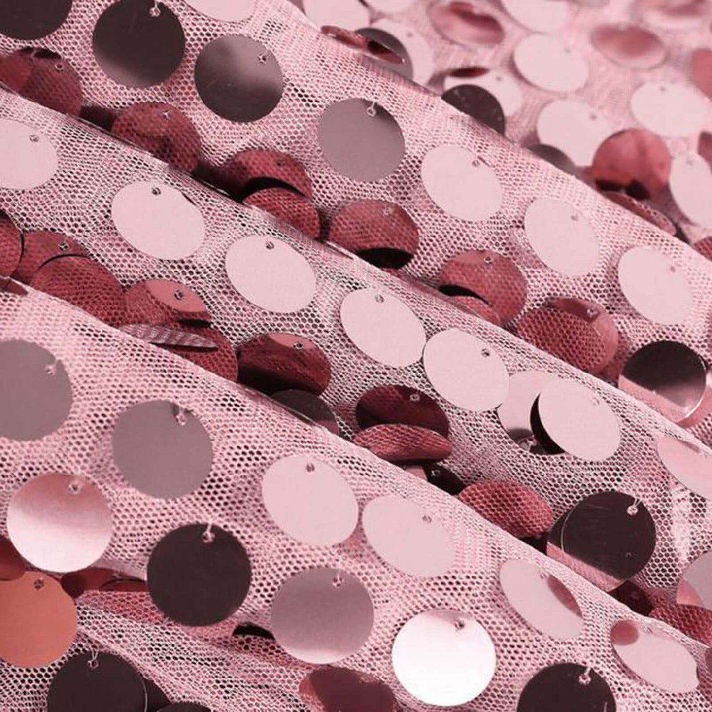 Sequin 120" Round Tablecloth Pink - Seamless Big Payette Table Cover