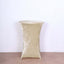 Crushed Velvet Spandex 30" Round Cocktail Table Cover Beige Smooth Highboy Tablecloth