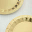 25-Pack Paper 9" Round Dinner Plates in Metallic Gold with Geometric Prism Rim - Disposable 400GSM Party Plates for Banquets & Celebrations