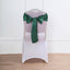 5 Pack Satin Chair Sashes Hunter Emerald Green - Durable Chair Bows with Shiny Finish 6"x106"