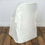 Satin Chair Covers for Folding Chairs Ivory with Glossy Sheen - Reusable Covers