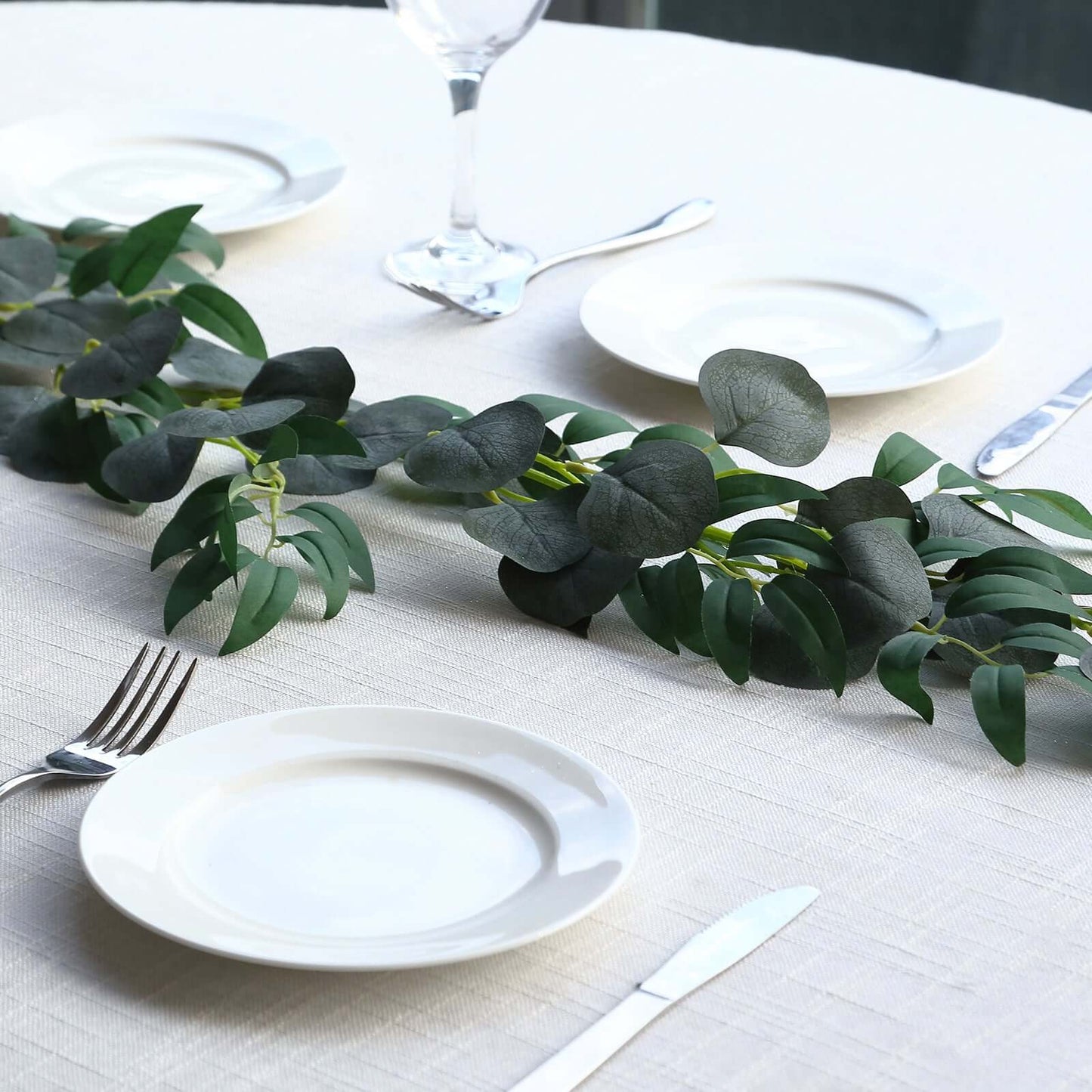 20 LED Garland Fairy String Lights Eucalyptus Leaf Design Willow Green Warm White - Battery Operated Hanging Accent 6ft