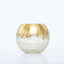 Glass Bud Vase Gold Foiled Crackle Bubble Bowl - Classy Floral Centerpiece for Weddings 4"