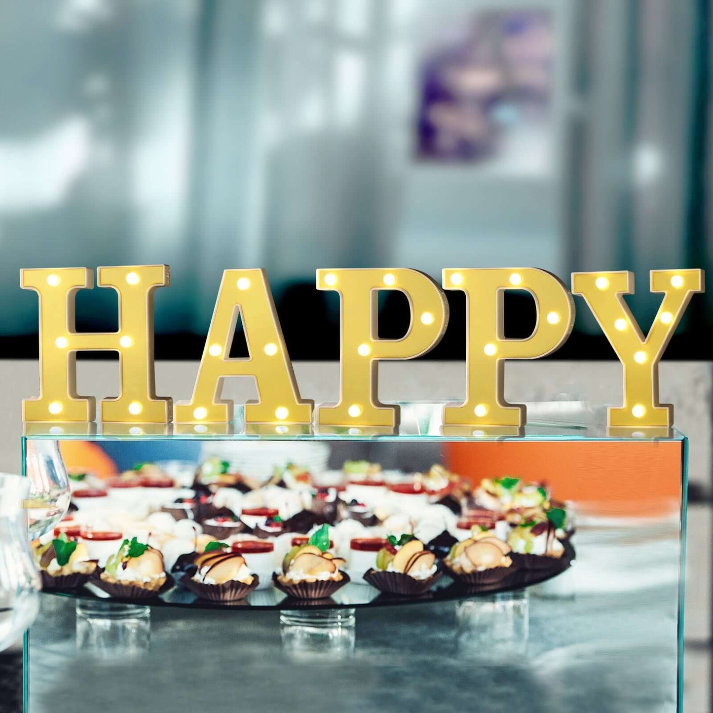 3D Marquee Letter "H" Warm White 6 LED Lights Gold - Chic Light-Up Decor for Events 6"