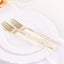 24-Pack Plastic Forks with Gold Glitter - Disposable Silverware Cutlery for Events