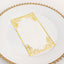 50-Pack Paper Dinner Napkins White with Gold Foil Lace Design 2 Ply - European Style Napkins for Parties 8"x4"
