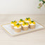 6-Pack Rectangular Acrylic Serving Trays White with Gold Beaded Rim - Food and Dessert Platters 9"x13"
