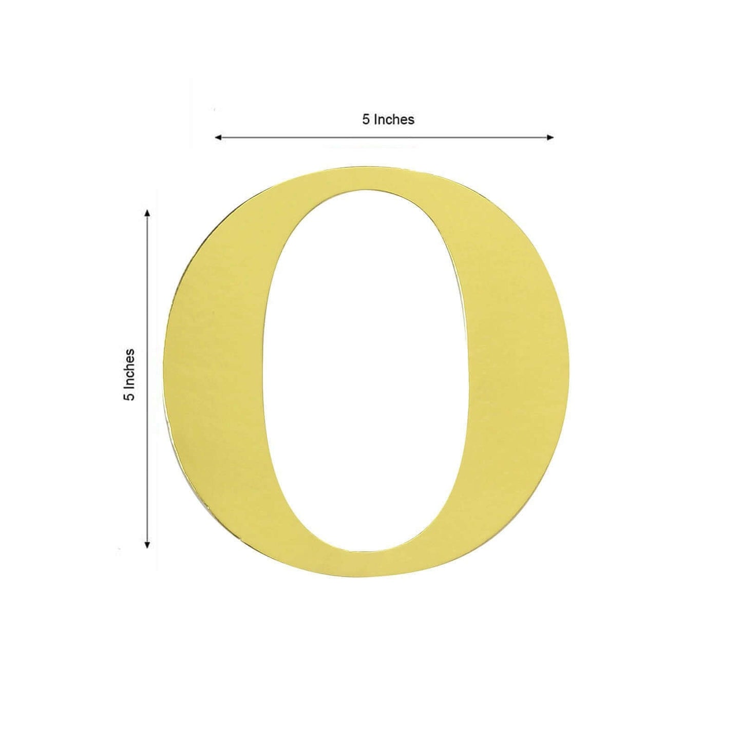 4 Pack 5" Metallic Gold Alphabet Stickers Banner, Customizable Stick on Gold Letters - O