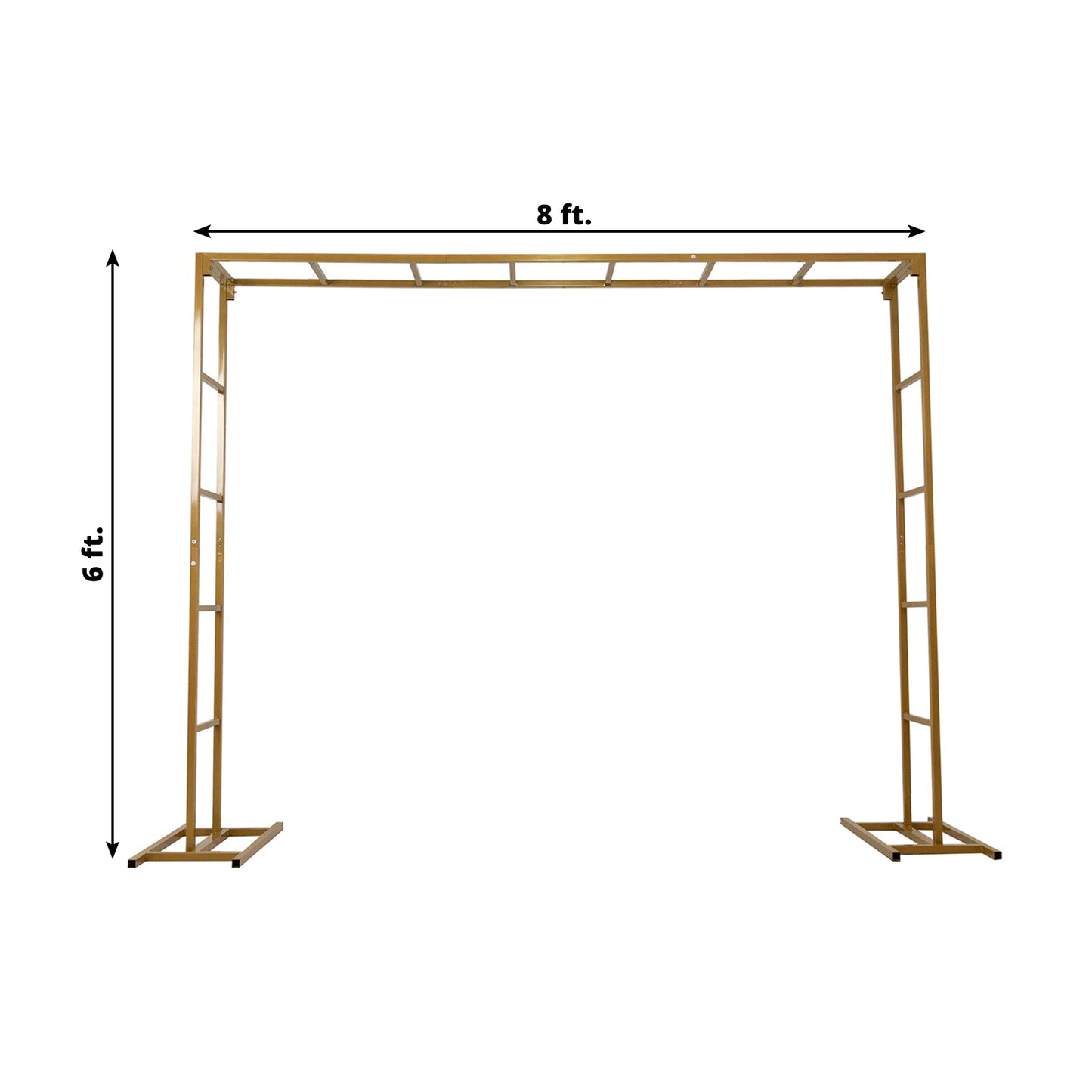6ftx8ft Gold Rectangular Arbor - Freestanding 6' High Over the Table Stand, Backdrop Stand with Double Frame for Floral Balloon DÃ©cor