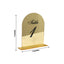 Gold Mirror Arch Acrylic Table Numbers (1-10) - 6"x7" Wedding Reception Signs with Black Print & Stands
