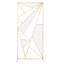 7ft Tall Gold Metal Rectangular Geometric Flower Frame Prop Stand, Wedding Backdrop Floor Stand With Cloudy Film Insert