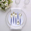 24-Pack Plastic Fork and Spoon Set Gold/Royal Blue 6"