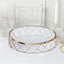 Metal Cake Stand Geometric Diamond Cut Design Gold with Glass Top - Dessert Display Riser 16"