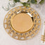 6-Pack Acrylic Round Charger Plates 13" in Metallic Gold with Hollow Semi Circle Rim, Plastic Decorative Charger Tableware