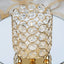 Crystal Beaded Metal Votive Tealight Holder Gold - Stylish Multipurpose Table Vase for Decor 4"