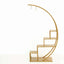 4.5ft Gold Metal 4-Tier Half Moon Cupcake Dessert Display Stand, Hanging Plant Rack With Shelves