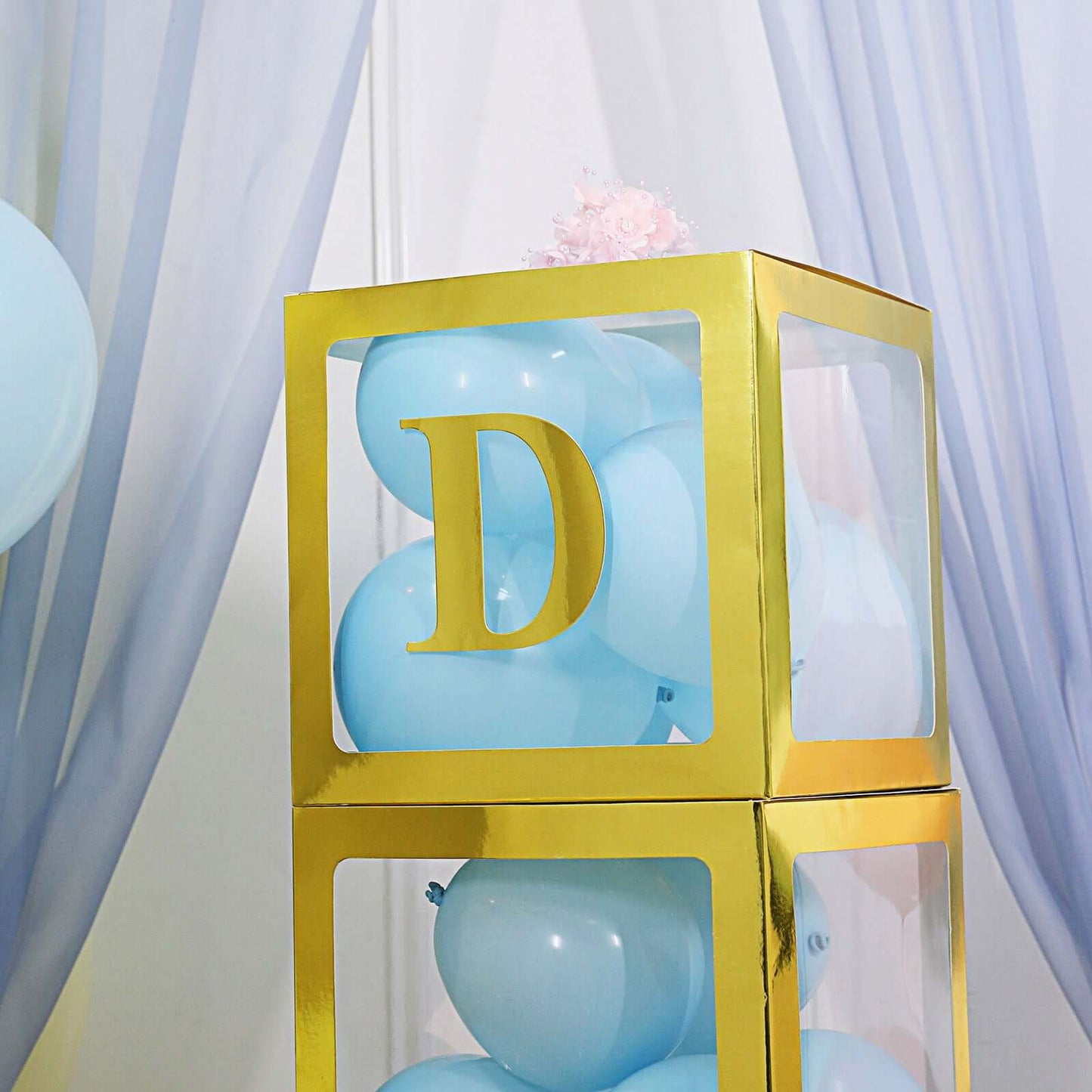 4 Pack 5" Metallic Gold Alphabet Stickers Banner, Customizable Stick on Gold Letters - D