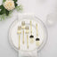 24-Pack Plastic Dessert Forks with Roman Column Handle Gold - European Style Disposable Utensils 6"