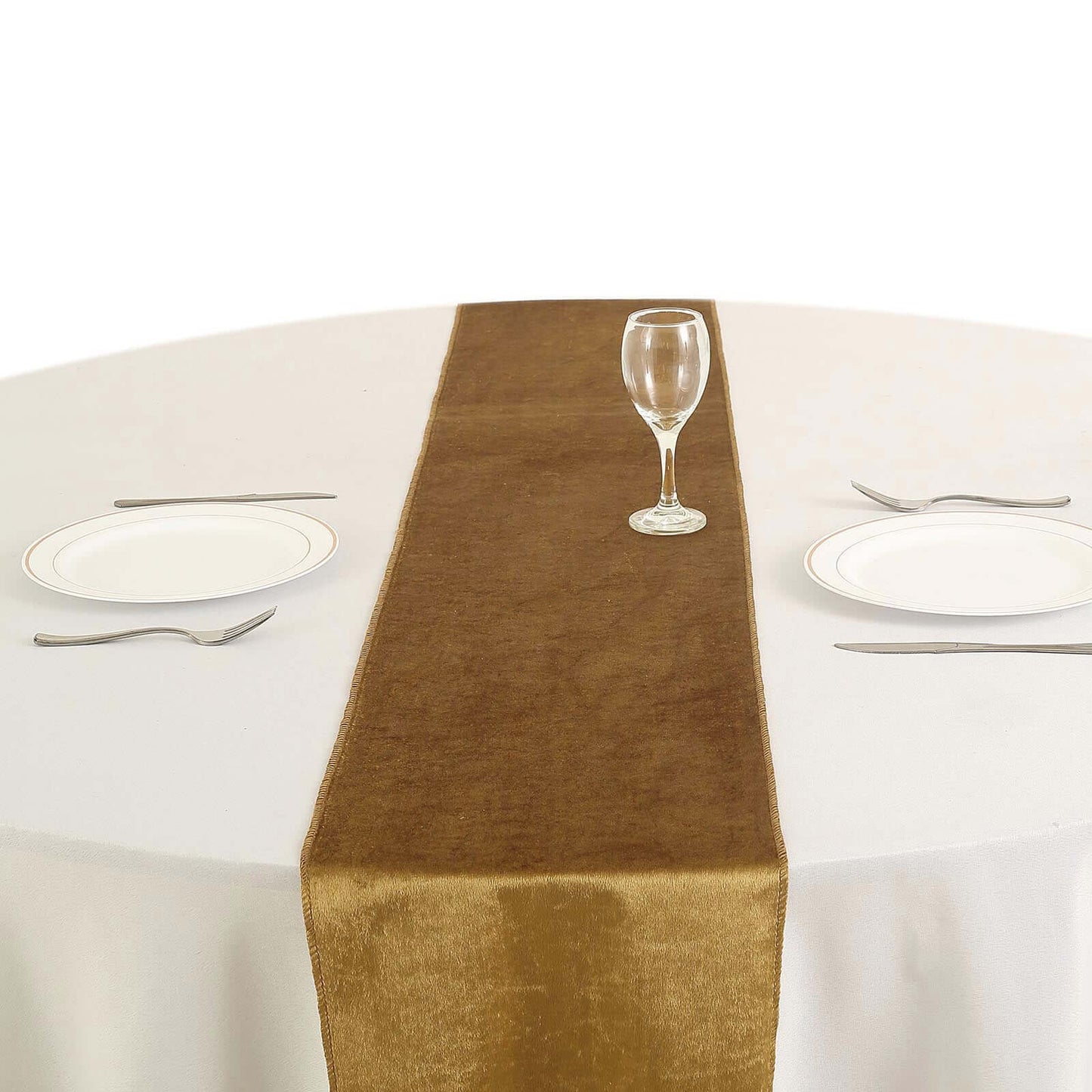 Premium Velvet 12"x108" Table Runner Gold - Sheen Finish & Reusable Table Decor for Weddings & Events
