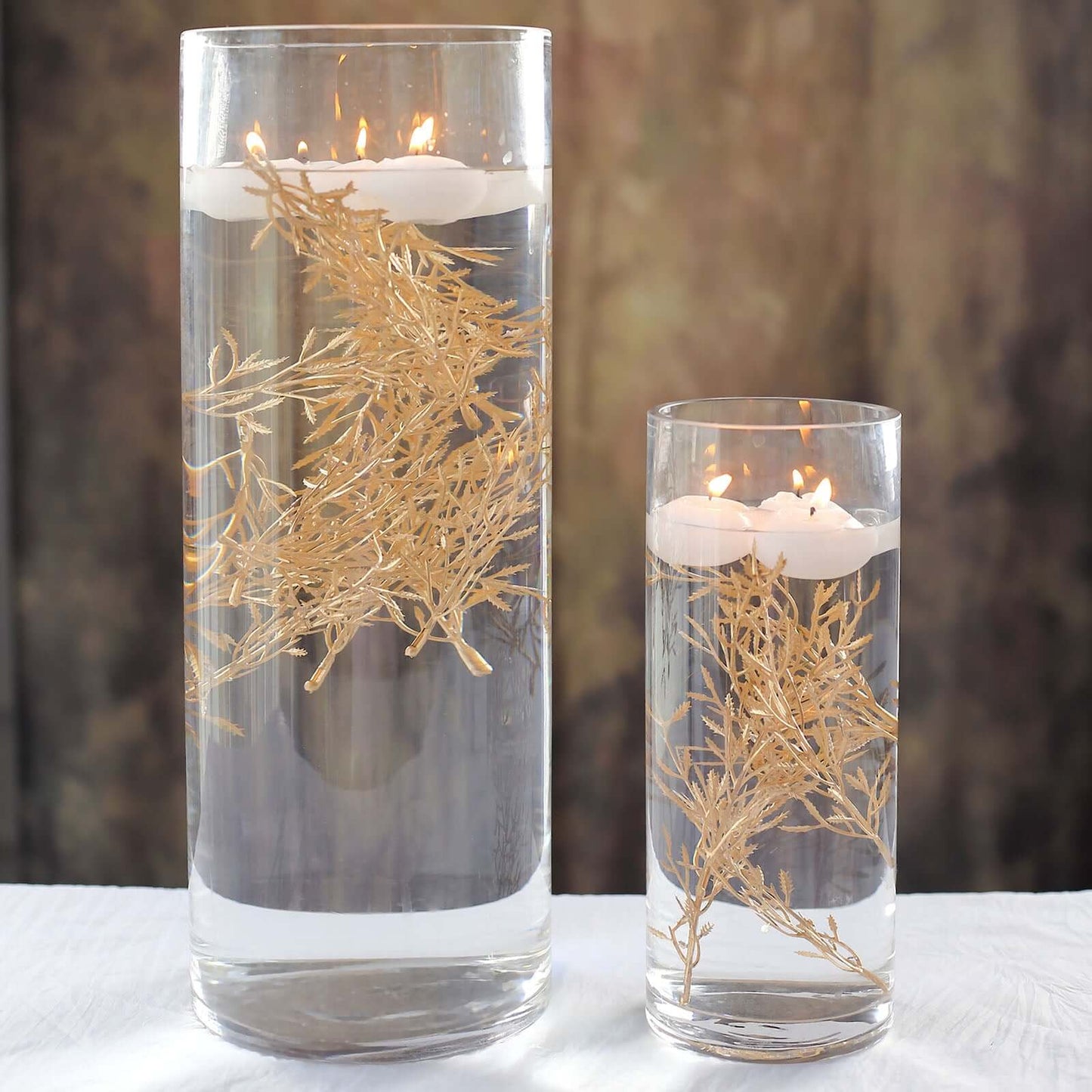 25-Pack Artificial Fern Leaf Branch Stems Metallic Gold - Versatile Faux Stems for Floral Bouquets Vase Displays & Event Decor 6"