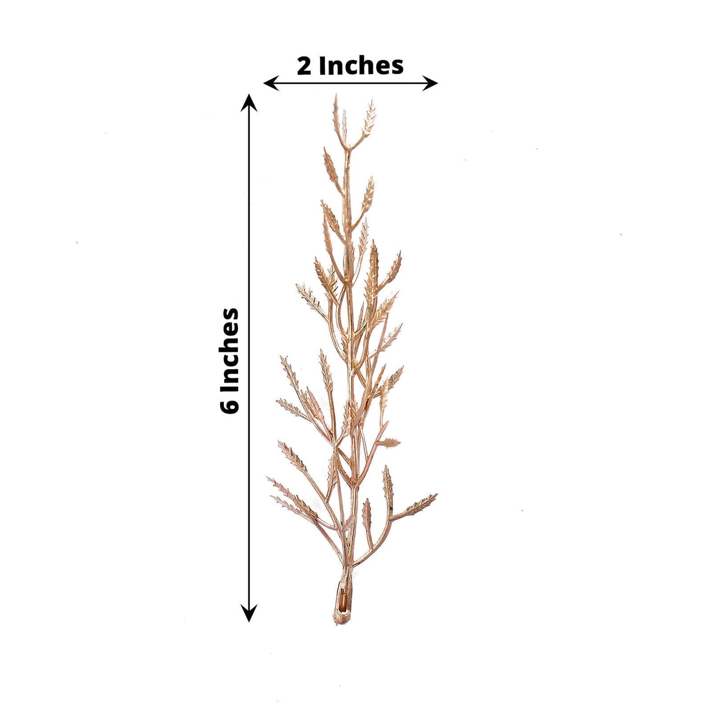 25-Pack Artificial Fern Leaf Branch Stems Metallic Gold - Versatile Faux Stems for Floral Bouquets Vase Displays & Event Decor 6"