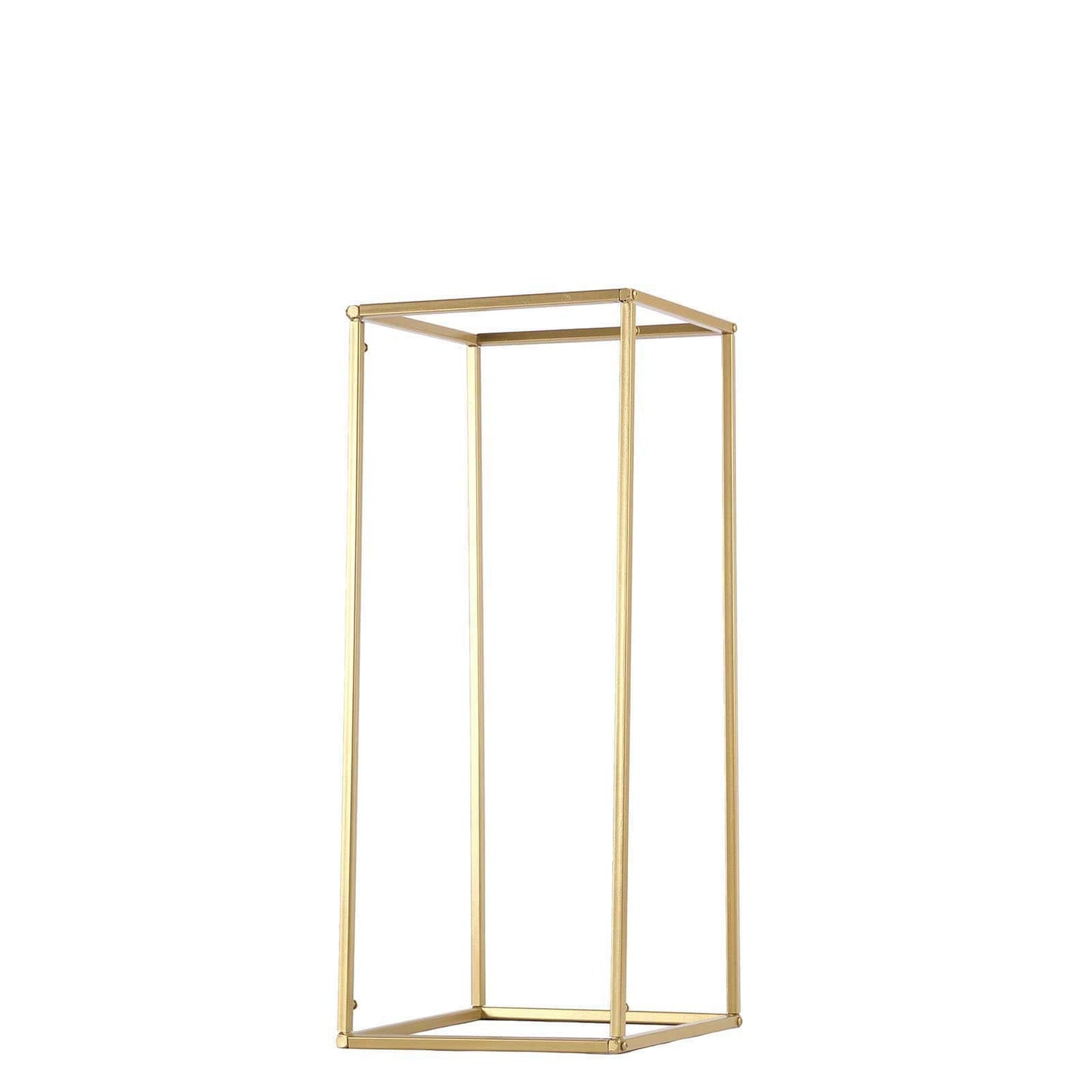2-Pack Wedding Flower Stand Gold Metal Geometric Column Frame Rectangular - Versatile Floral Pedestal for Sophisticated Arrangements 24"