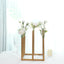 Flower Vase Gold Metal Minimalist 8-Tubes Square Base Design - Single Stem Bud Centerpiece for Arrangements 10"