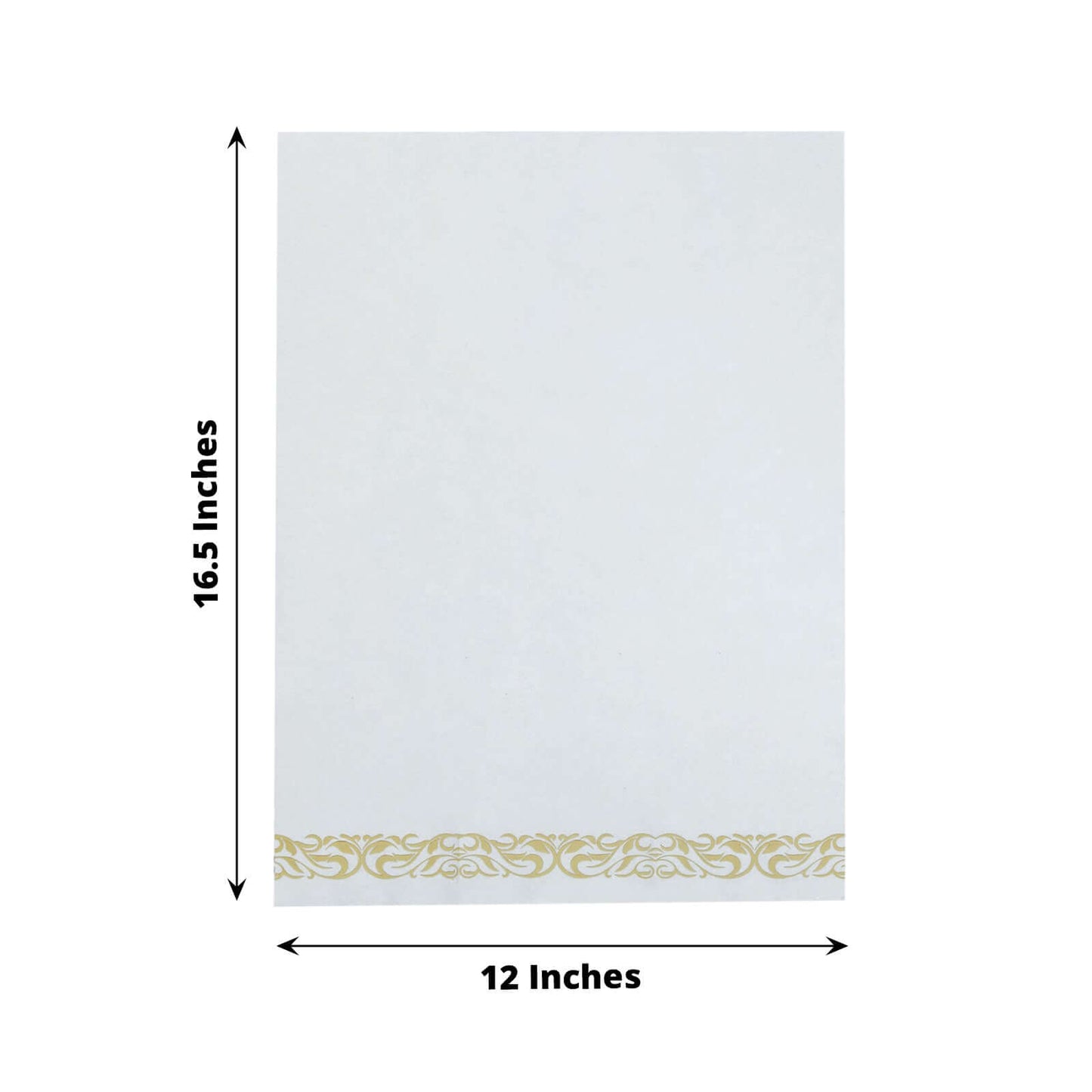 25 Pack Linen-Like Paper 8"x4" Napkins White with Metallic Gold Foil Scroll Design - Soft & Absorbent Airlaid Hand Towels for Exquisite Weddings & Events