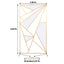 6ft Tall Gold Metal Rectangular Geometric Flower Frame Prop Stand, Wedding Backdrop Floor Stand With Cloudy Film Insert