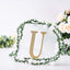 Decorative Rhinestone Alphabet "U" Letter Stickers, Glitter Adhesive Craft Letters Gold DIY Sparkle Embellishments 8"