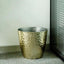 11" Gold Hammered Design Large Indoor Flower Plant Pot, Decorative Greenery Planter