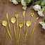 24-Pack Plastic Flatware Set in Gold - Heavy Duty Disposable Modern Silverware 8"