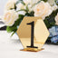 5-Pack Acrylic Table Sign Holders Hexagon Design Gold - Ideal for Modern Event Centerpieces 5"