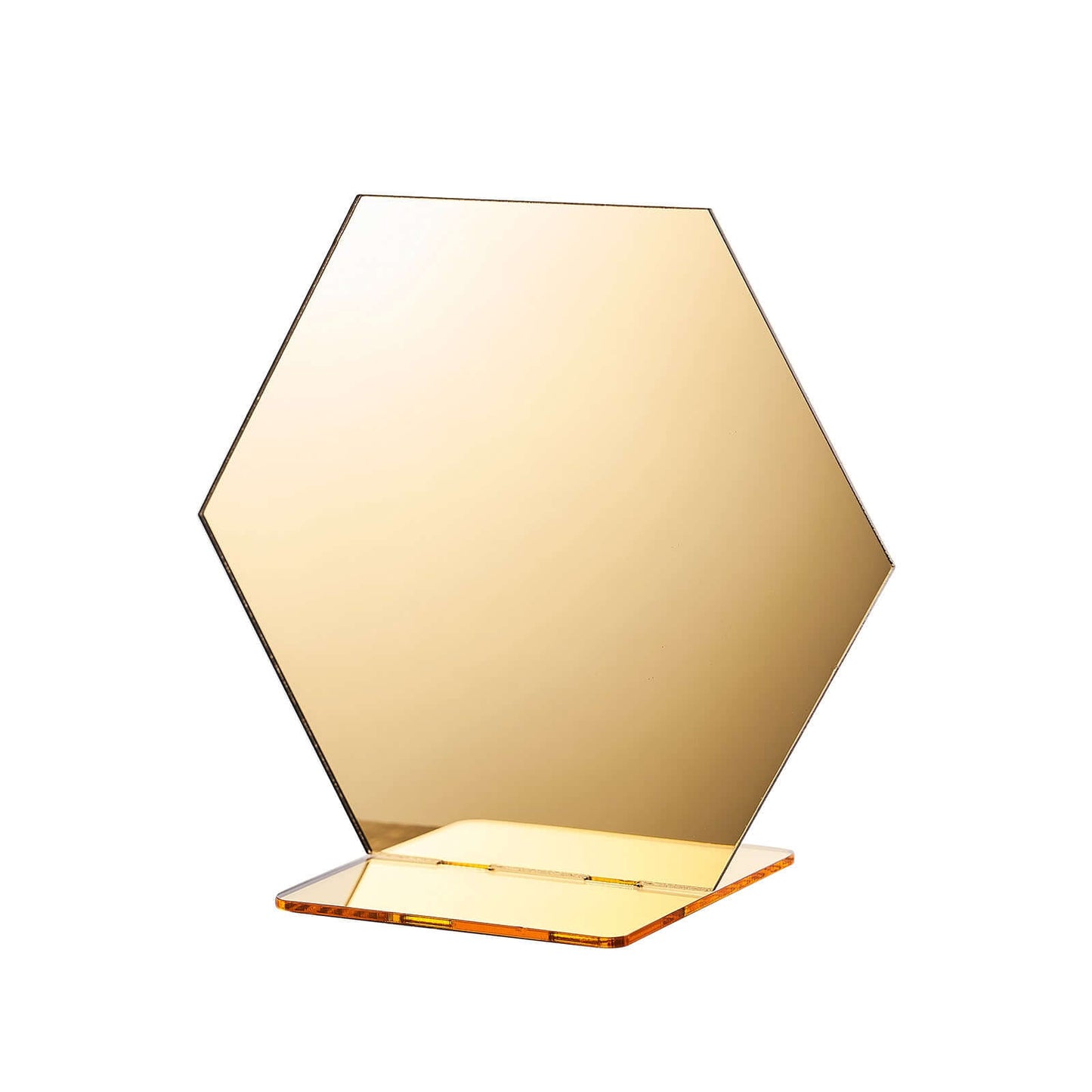 5-Pack Acrylic Table Sign Holders Hexagon Design Gold - Ideal for Modern Event Centerpieces 5"