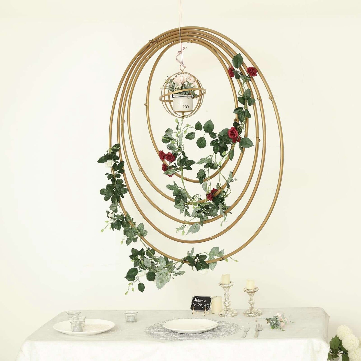 28" Gold Heavy Duty Metal Hoop Wreath, Floral Hoop