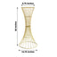 36" Tall Gold Metal Wire Hourglass Flower Frame Stand, Open Frame Reversible Trumpet Centerpiece Stand