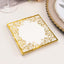 20-Pack Paper Beverage Napkins with Gold Foil Lace Design White - 3 Ply Disposable 18GSM European Style Cocktail Napkins 5"x5"