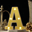 3D Marquee Letter "A" Warm White 5 LED Lights Gold - Chic Light-Up Decor for Events 6"