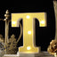 3D Marquee Letter "T" Warm White 5 LED Lights Gold - Chic Light-Up Decor for Events 6"