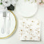 50-Pack Paper Cocktail Napkins with Gold Magnolia Flowers Print White - Highly 2 Ply Absorbent Soft Napkins for Beverages